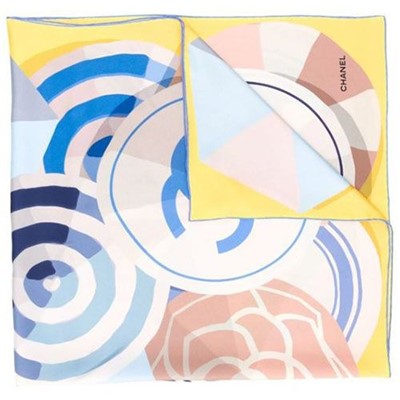Lot 158 - Chanel CC Geometric Circle Silk Print Scarf