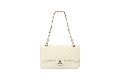 Lot 366 - Chanel White Caviar Classic Medium Double Flap Bag