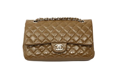 Lot 148 - Chanel Olive Green Classic Medium Double Flap Bag