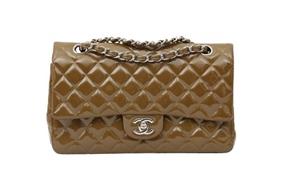 Lot 190 - Chanel Olive Green Classic Medium Double Flap Bag
