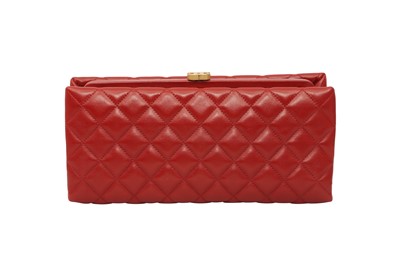 Lot 42 - Chanel Red Quilted Long Clutch Bag