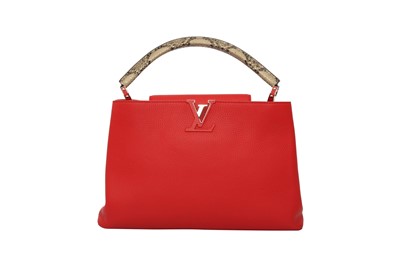 Lot 40 - λ Louis Vuitton Red Python Capucines MM