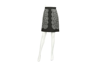 Lot 96 - Dolce & Gabbana Grey Wool Lace Skirt - Size 40