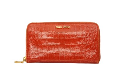 Lot 166 - Miu Miu Coral Zip Around Wallet