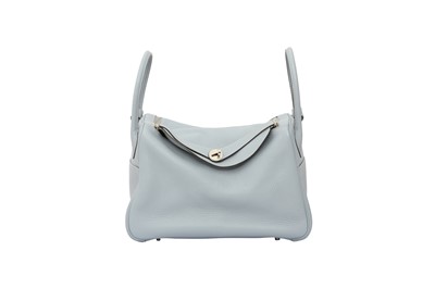 Lot 105 - Hermes Blue Lin Clemence Lindy 34
