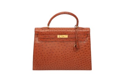 Lot 159 - Hermes Rust Ostrich Kelly Sellier 35
