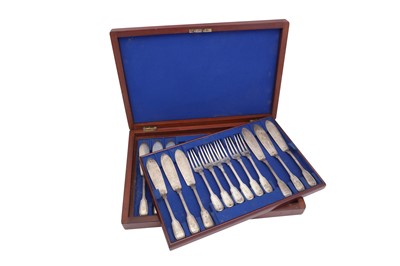Lot 288 - A cased set of Victorian sterling silver fish eaters, London 1886 by Goldsmiths' Alliance Ltd