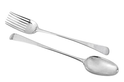 Lot 310 - A George III sterling silver potato or salad fork, London 1779 by Walter Tweedie (reg. 7th Dec 1775)