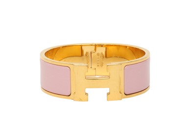 Lot 24 - Hermes Pink Enamel Clic Clac Wide Bracelet - Size PM