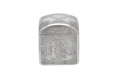 Lot 203 - An Alexander III late 19th century Russian 84 zolotnik silver tea caddy, Moscow 1885 by Alexander Sergeyev Yegorov (active 1868-97)