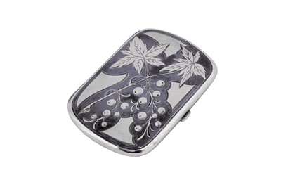 Lot 213 - A late 19th / early 20th century Austrian (Czech) 900 standard silver and niello cigarette case, Olomouc circa 1910 by Franz Bibus