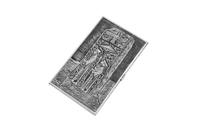 Lot 152 - A mid-20th century Iranian (Persian) unmarked silver cigarette case, Tabriz circa 1940