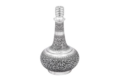 Lot 60 - A late 20th century Indian silver bottle (surahi), Bombay circa 1970