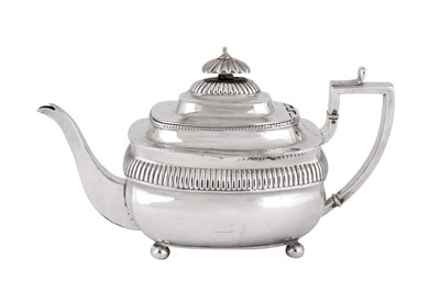 Lot 471 - A George III sterling silver teapot, London 1810 by Stephen Adams