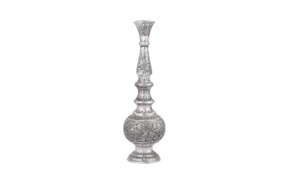 Lot 378 - AN ENGRAVED SILVER ROSEWATER SPRINKLER