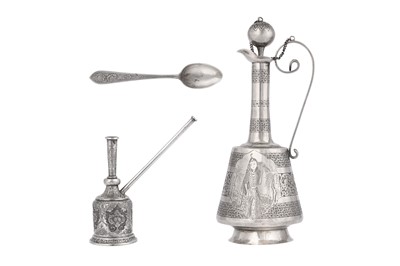 Lot 375 - A MISCELLANEOUS COLLECTION OF IRANIAN SILVER VESSELS