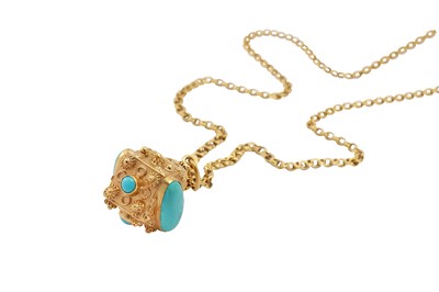 Lot 141 - A turquoise charm necklace