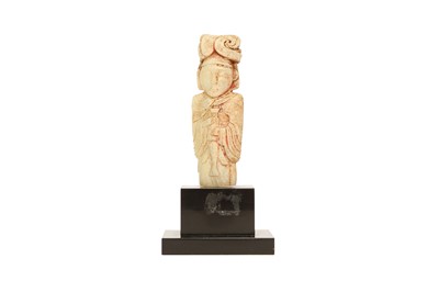 Lot 165 - A CHINESE PALE CELADON JADE FIGURE.