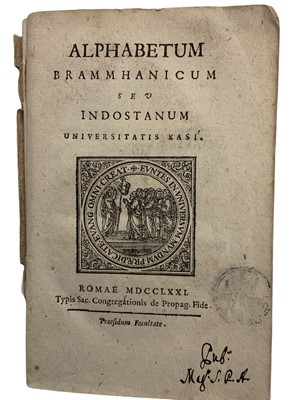 Lot 30 - Southern Asian Language.- Amaduzzi (Giovanni C