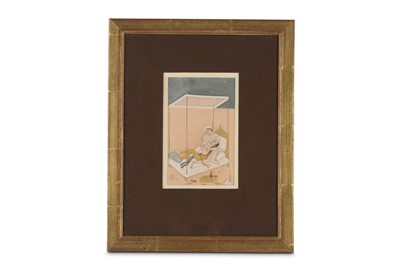 Lot 1017 - AN INDIAN EROTIC SCENE