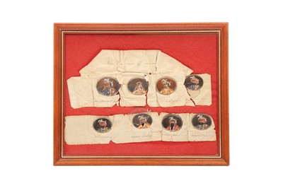 Lot 615 - λ EIGHT OVAL INDIAN IVORY PORTRAIT MINIATURES