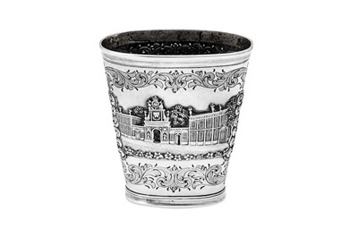Lot 54 - A mid-19th century Indian Colonial unmarked silver ‘castle top’ spill vase, Calcutta circa 1860