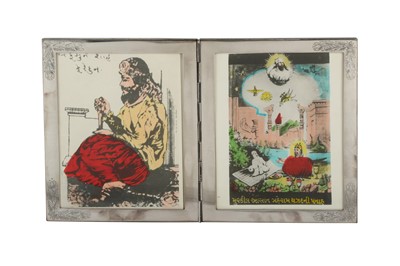 Lot 1200 - A LATE 20TH CENTURY INDIAN SILVER DOUBLE PHOTOGRAPH FRAME