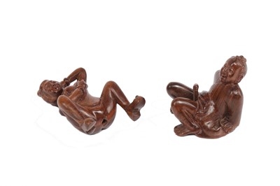 Lot 1085 - JAPANESE EROTIC WOOD CARVINGS