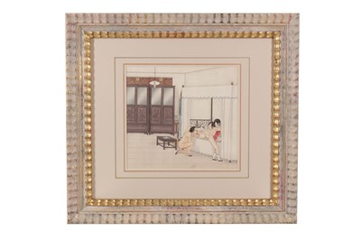 Lot 1072 - TWELVE CHINESE PAINTINGS OF EROTIC ART