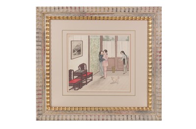 Lot 1072 - TWELVE CHINESE PAINTINGS OF EROTIC ART