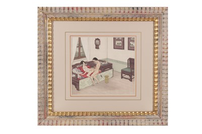 Lot 1072 - TWELVE CHINESE PAINTINGS OF EROTIC ART