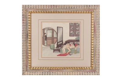 Lot 1072 - TWELVE CHINESE PAINTINGS OF EROTIC ART