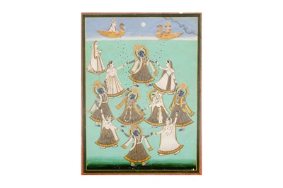 Lot 282 - THE DANCE OF LORD KRISHNA AND THE GOPIS (KRISHNA LILA)