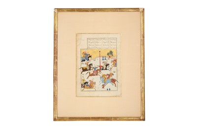 Lot 482 - AN ILLUMINATED LOOSE FOLIO FROM THE ISKANDAR NAMA FROM NIZAMI’S KHAMSA