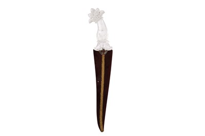 Lot 530 - A ROCK CRYSTAL-HILTED DAGGER (KHANJAR)
