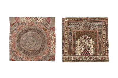 Lot 418 - TWO COTTON KALAMKARI FRAGMENTS
