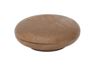 Lot 650 - A CHINESE YIXING ZISHA CIRCULAR BOX AND COVER.