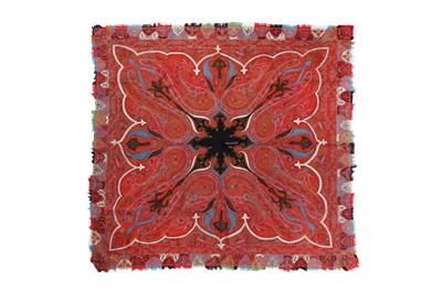 Lot 249 - A SQUARE KASHMIRI SHAWL