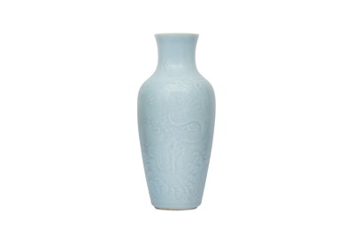 Lot 38 - A CHINESE CLAIR-DE-LUNE 'DRAGON' VASE.
