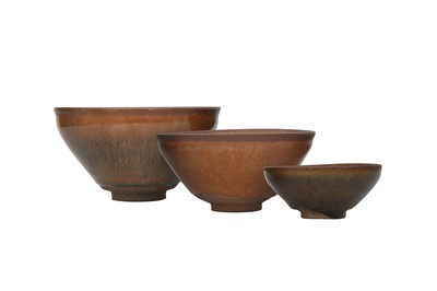 Lot 495 - THREE CHINESE JIAN TEA BOWLS.