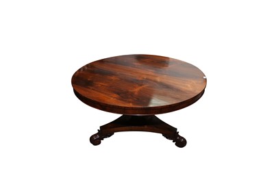 Lot 90 - A REGENCY ROSEWOOD TILT TOP BREAKFAST TABLE