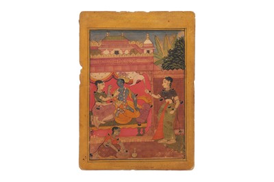 Lot 587 - AN ILLUSTRATION FROM A RAGAMALA SERIES: MALKOSH RAGA