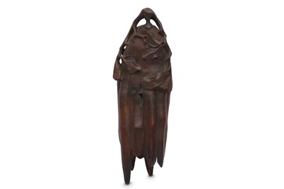 Lot 514 - A CHINESE BAMBOO CARVING OF A FINGER CITRON.