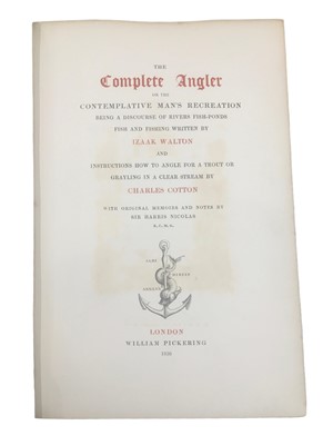 Lot 186 - Walton (Izaak) The Complete Angler