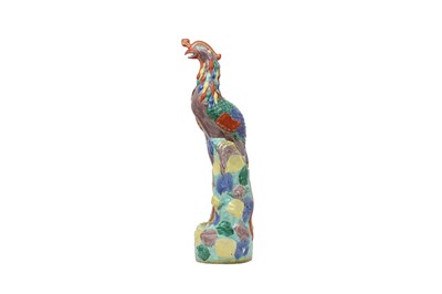 Lot 203 - A CHINESE FAMILLE ROSE MODEL OF A PHOENIX.