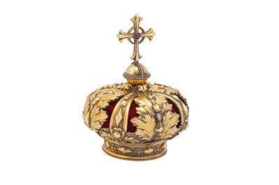Lot 209 - An early to mid-19th century Belgian gem set silver gilt ecclesiastical Madonna’s crown, Antwerp circa 1840 by Jan Pieter Antoon Verschuylen (1801-65, active from circa 1820)