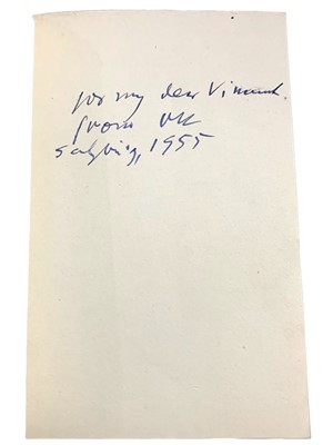 Lot 128 - Kokoschka (Oskar).- Presentation Copy