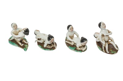 Lot 1098 - FOUR JAPANESE PORCELAIN EROTIC FIGURINES