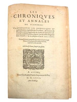Lot 12 - D'oudegherst (Pierre) Les Chroniques et Annales de Flandres