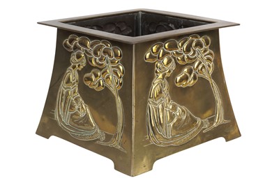 Lot 2 - A SCOTTISH ARTS AND CRAFTS BRASS JARDINIERRE, EARLY 20TH CENTURY